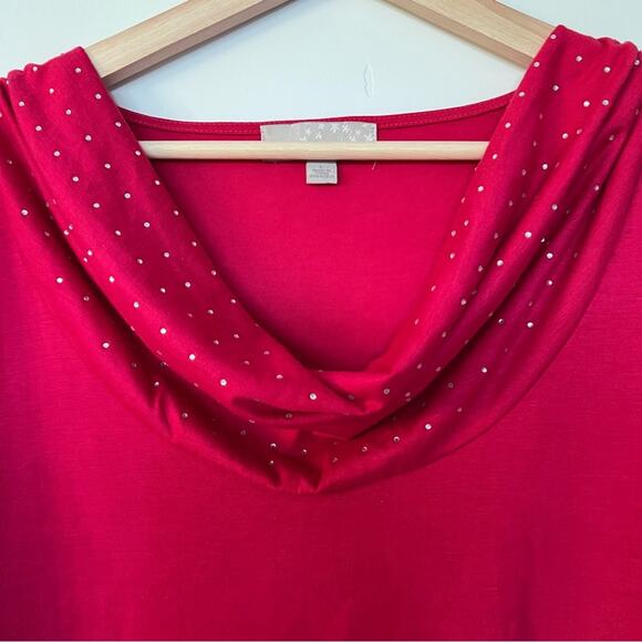 Carolyn Taylor Pink Swoop Neck Top Women’s Size Large - Picture 5 of 9